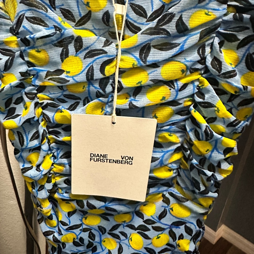 Diane Von Furstenberg Dacey Ruched Mesh Midi Dress - Picture 11 of 12